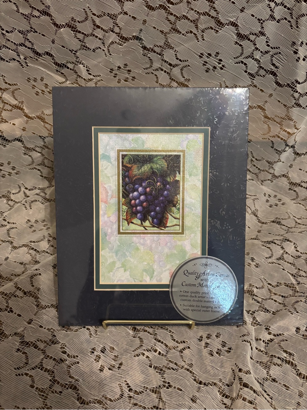 Framed Grape Still Life Wall Art - Black Frame